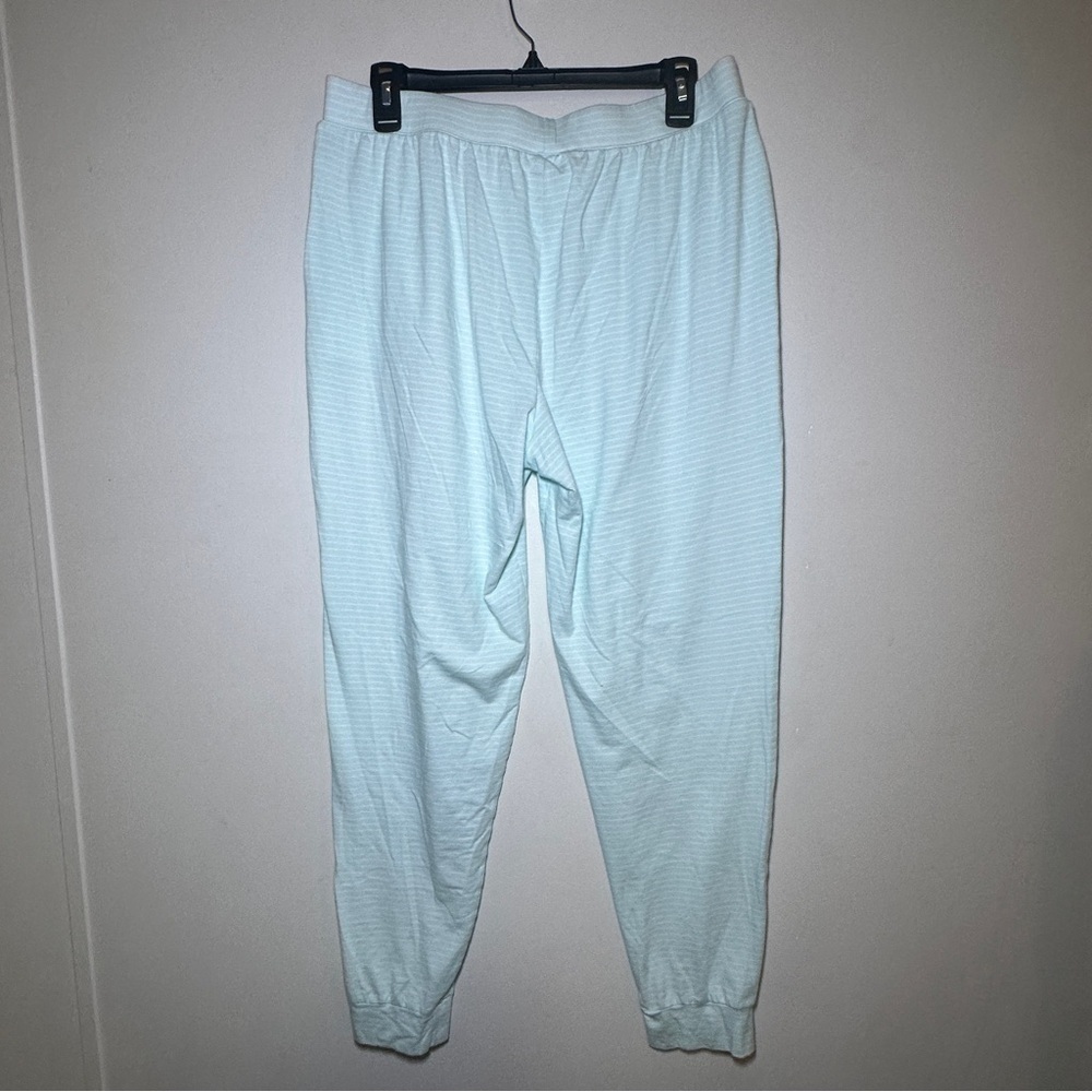Sonoma Pajama 2 Piece Set Blue Top and Striped Jogger Bottoms Top-M Bottoms-L - Picture 9 of 9